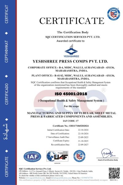 ISO 45001:2018 Occupational Health & Safety Management System